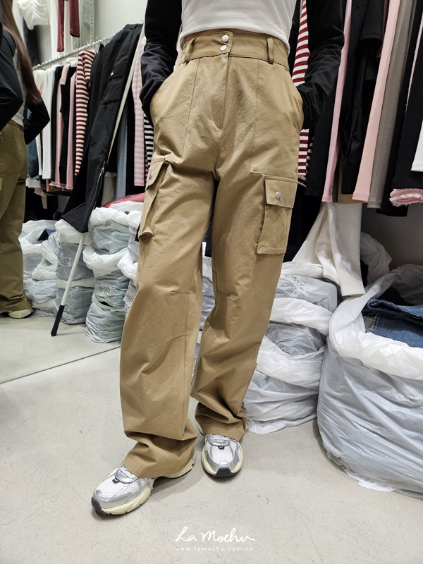 雙扣口袋工裝褲